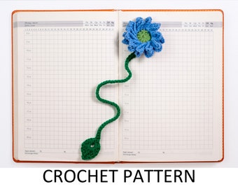 Aster Flower Bookmark Crochet Pattern PDF. Easy Handmade Book Lover Gift For Librarian DIY Bookmark Gift For Teacher Crafted Reader Gift