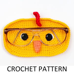 Chicken Crochet Glasses Holder Pattern Bundle. Cute Animal Glasses Holder Crochet Pattern. Sunglasses Holder. Eyeglass Holder Pattern