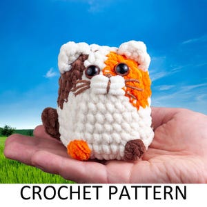 Calico Cat Crochet Pattern. Easy No Sew Cat Toy. Plush Animal Pattern. Stuffed Cat Pattern. Loaf Cat Crochet Pattern. Market Crochet Pattern