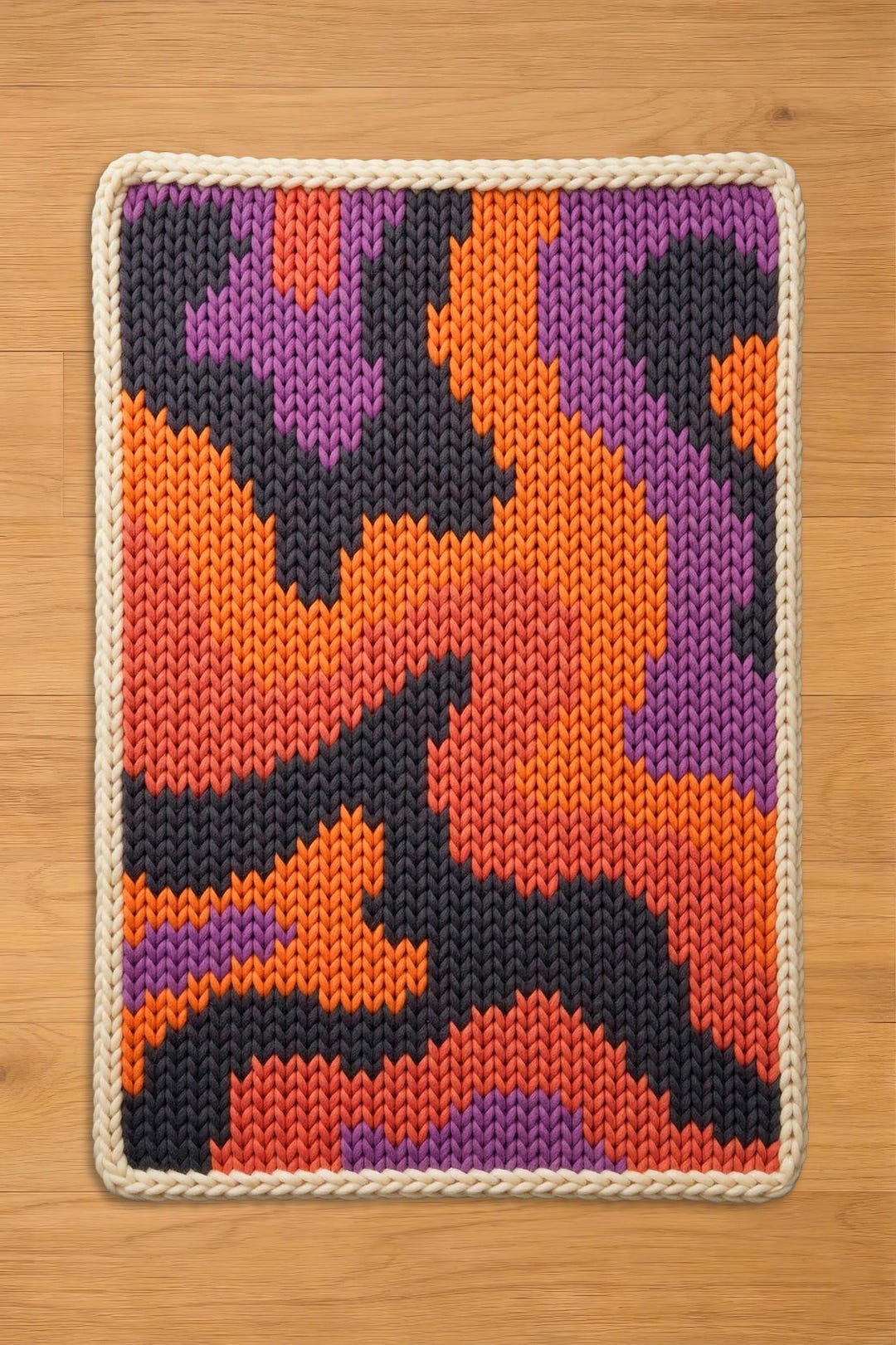 Abstract Print Finger Knitting Pattern. Chunky Knit Blanket Pattern. - Etsy