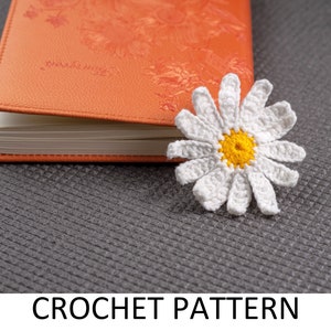 Daisy Crochet Bookmark Pattern. Crochet Flower Bookmark. Crochet Flower Pattern. Crochet Daisy Flower Pattern
