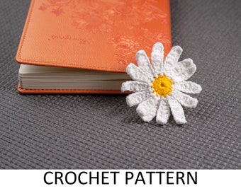 Daisy Crochet Bookmark Pattern. Crochet Flower Bookmark. Crochet Flower Pattern. Crochet Daisy Flower Pattern