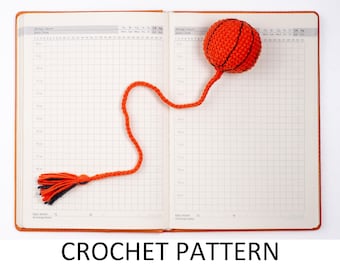 Basketball Bookmark Crochet Pattern. Basketball Pattern. Amigurumi Bookmark Pattern. Sports Bookmark Pattern
