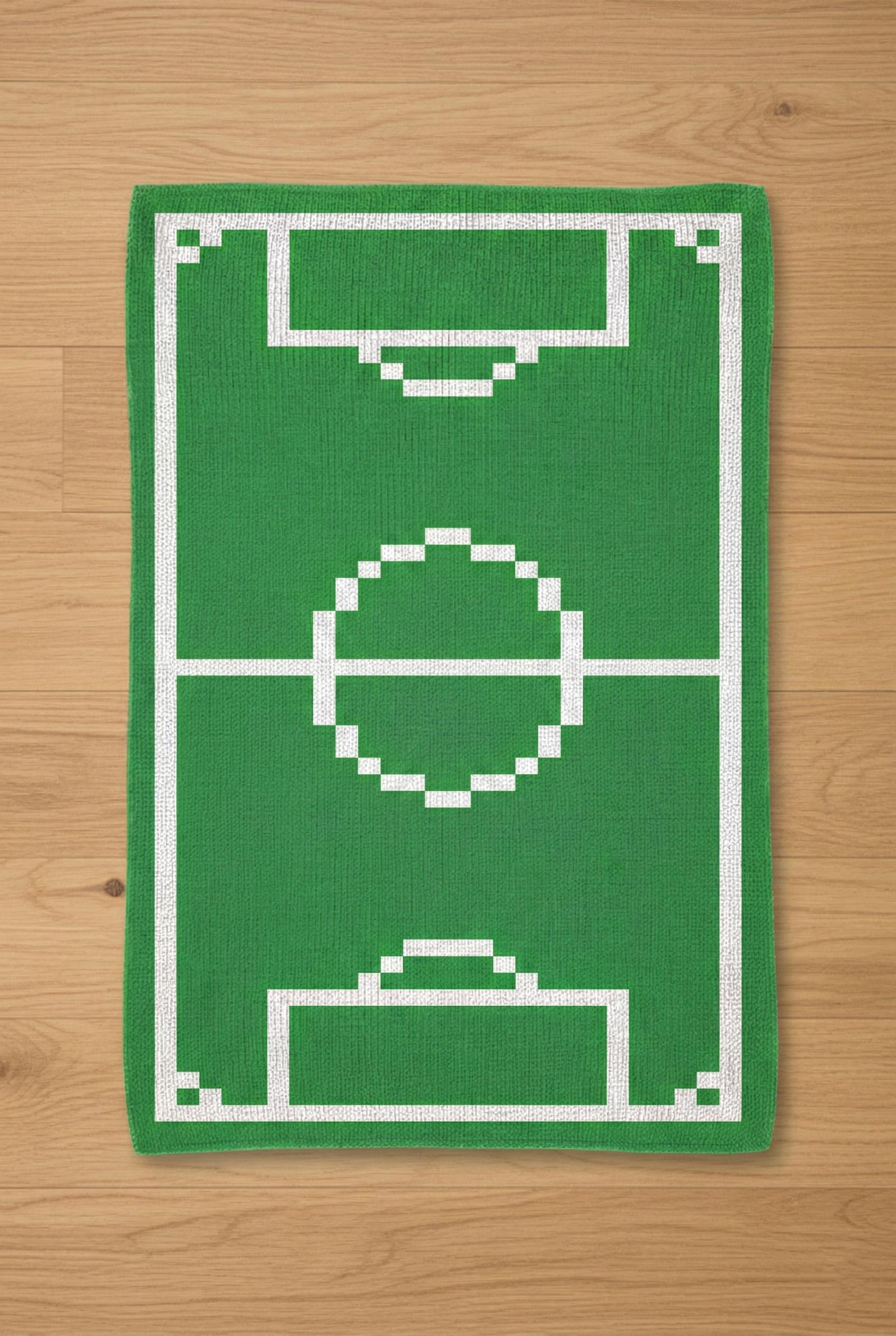 Football Field Finger Knitting Pattern. Soccer Chunky Knit Blanket ...