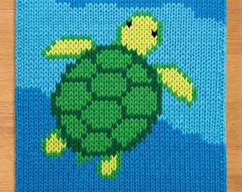 Turtle Finger Knitting Pattern. Chunky Knit Blanket Pattern. Animals ...