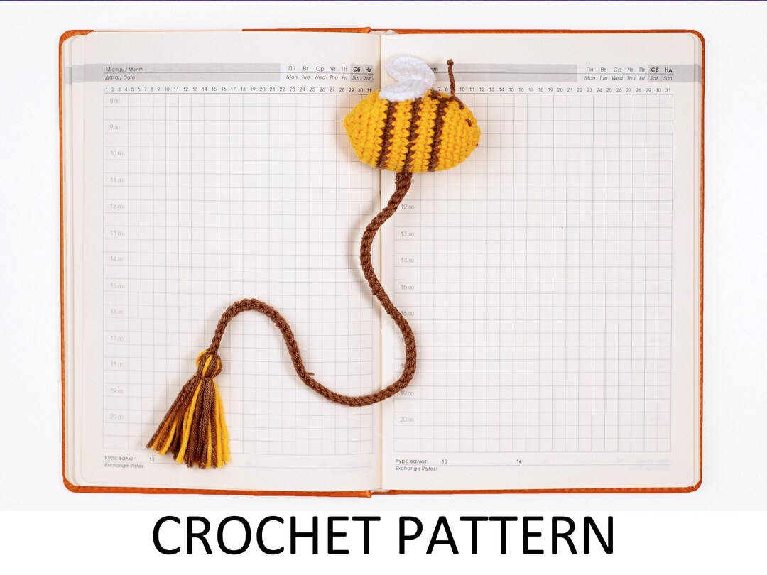 Bee Bookmark Crochet Pattern. Honey Bee Pattern, Bumblebee Pattern ...