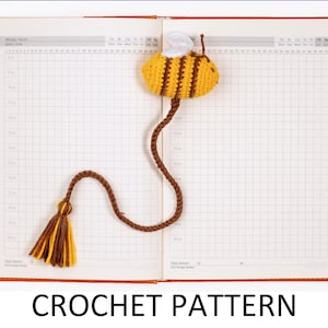 Bee Bookmark Crochet Pattern. Honey Bee Pattern, Bumblebee Pattern. Insect Bookmark Pattern. Amigurumi Bookmark Pattern