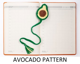 Avocado Bookmark Crochet Pattern. Avocado Pattern. Avocado Crochet Pattern Bookmark. Amigurumi Bookmark Pattern. Fruit Bookmark Pattern