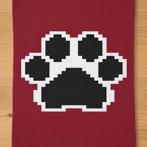 Patrón para tejer a mano con huellas de animales. Patrón para manta de punto de chenilla gruesa.