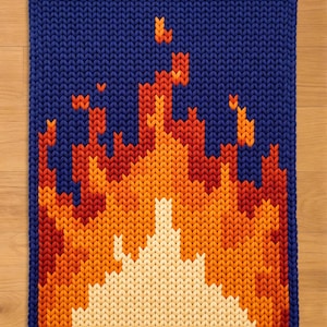 Fire Finger Knitting Pattern. Chunky Knit Blanket Pattern. Chunky Blanket Pattern