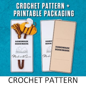 Bee Bookmark Bookmark Crochet Pattern with Printable Packaging. Bumblebee Bookmark Pattern Reader Gift. Bookmark Sleeve. Book Accessories