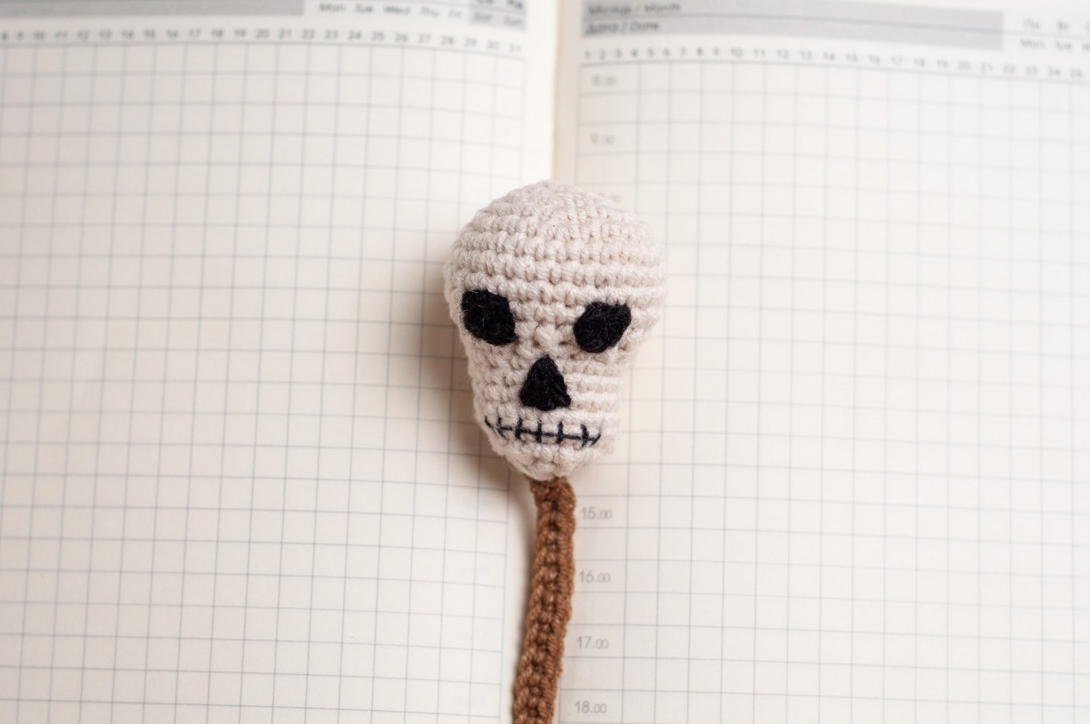 Skull and Bones Bookmark Crochet Pattern. Crochet Halloween Bookmark ...