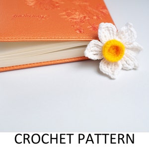 Daffodil Flower Bookmark Crochet Pattern PDF. Easy Beginner Crochet Tutorial Amigurumi Flower Pattern Book Mark Crochet Gift For Book Lovers