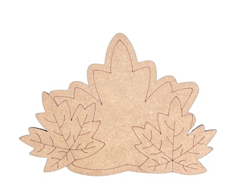 Fall leaf Wood Cutout | Maple Leaf Wood Cutout | Paint by Line