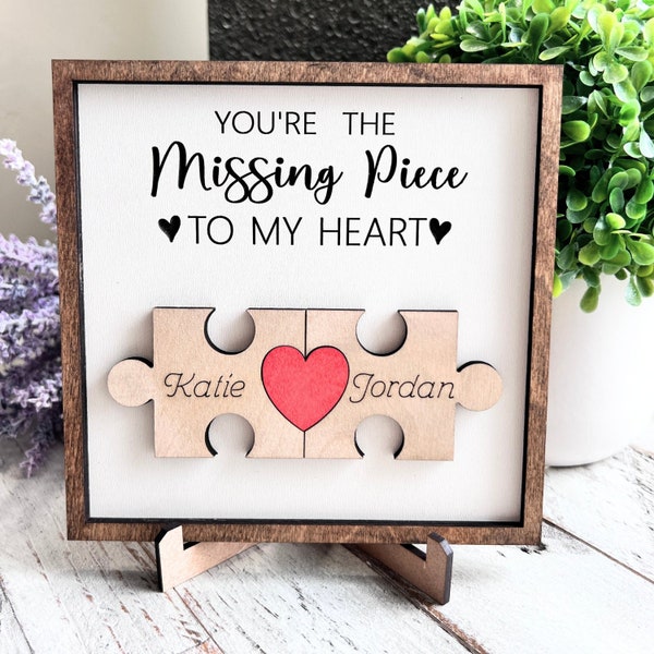 Couple Heart Plaque | Missing Piece of My Heart | Valentine Gifts | Valentine Signs | Gifts for Her | Gifts for Him