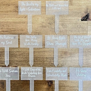Set of 10 Plant Stakes | Word of God Plant stakes | Inspirational Plant