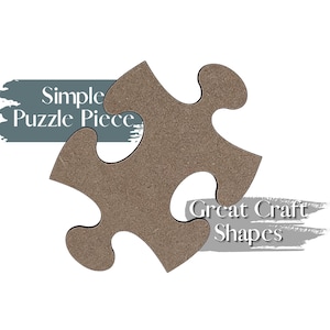 Simple Puzzle Piece | Wood Puzzle Piece Cutout | Acrylic Puzzle Piece Shape | Wood DIY Decor | Arts and Crafts Decor | Kids Room Decor | DIY