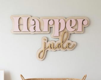 Custom Wood Name Sign | Girls Nursery Decor