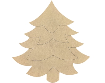 SMALL Craft Christmas Tree | Wood Craft Shapes | Christmas Wood Cutouts | Holiday Decor | Christmas Wall Art