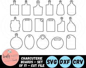 CHARCUTERIE Boards | Set of 17 | Cutting Board SVG Files | Fall Cut Files | Kitchen Decor Vector Files | Cut Boards Cut File | Digital File