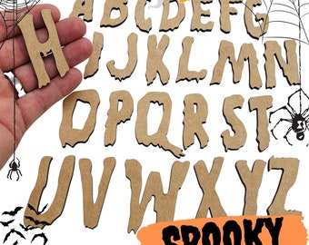 Large Spooky Font | Wooden Letters | Haunted House Decor | Halloween Font | Scary Letters | Kids School Project Letters | Art & Crafts