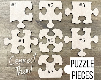 Connecting Puzzle Piece | MDF Wood Puzzle Piece Cutout | Wood DIY Decor | Arts and Crafts Decor | Kids Room Decor