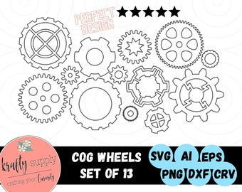 Cog Wheels | Cog Gears SVG | Gear Sprockets SVG | Machine Gears SVG | Cog Wheel Gears | Bike Sprockets Digital File | Cog Wheel Wall Decor