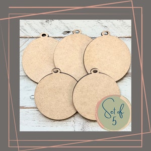 Blank Wood Christmas Ornaments | Wood Ornaments | Craft Ornaments | DIY Ornaments | Wood Blanks | 1/4" Wood Ornaments