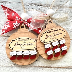Family Christmas Ornament | Personalized Family Ornaments| Stocking Ornament | Gifting Ornaments | Family Christmas Gifts