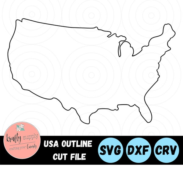 USA Map - Outline SVG Files | U.S.A. Cut Files | United States of America Vector Files | Country Vector | U.S.A. Map Clip Art - Digital File