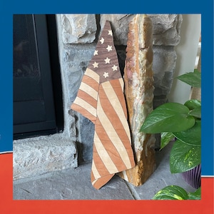 Draped American Flag | 4th of July Decorations | Memorial Day Flag | Veteran's Day Decor | Handmade with Love | Krafty Supply Artwork