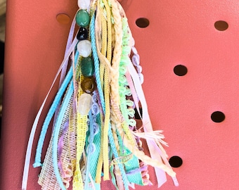 Bag Tassel with Real Gem Stones