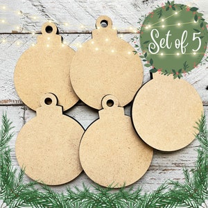 Blank Wood Christmas Ornaments | Wood Ornaments | Craft Ornaments | DIY Ornaments | Wood Blanks | 1/4" Wood Ornaments