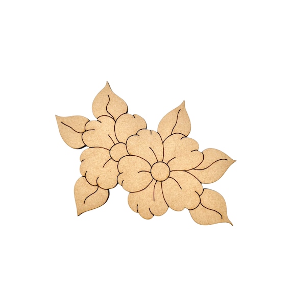 Whaline 8Pcs Wooden Flower Cutouts Unfinished Table Wooden Signs Flower Shaped Craft Tags Slice Ornament For Spring Easter Tiered Tray Decor Home...