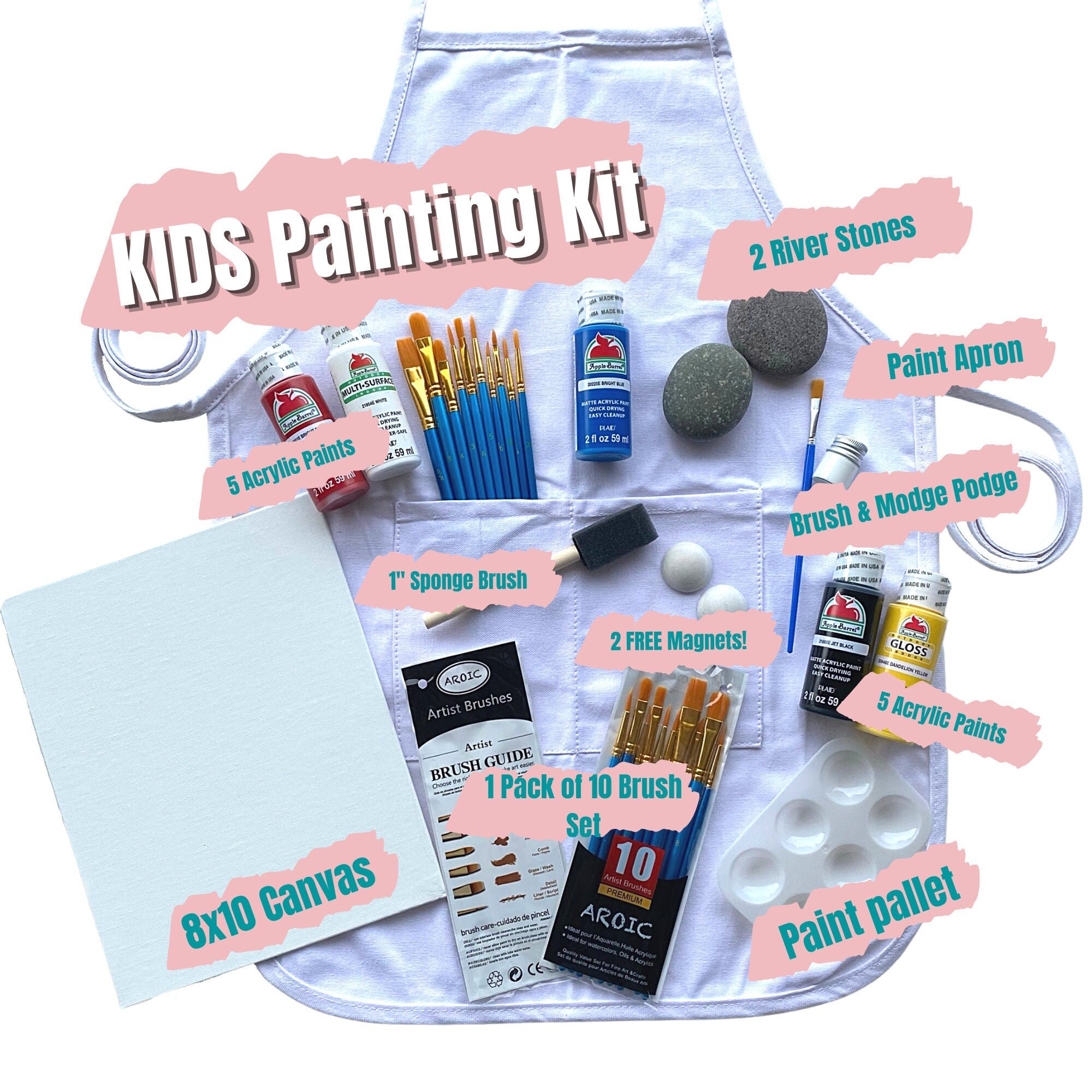 Kids Paint Party Kit Children's Paint Set Birthday Etsy