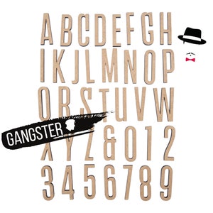 Fuente Gangster grande / Cartas simples y fáciles de leer / Cartas artesanales / Cartas sin terminar / Suministros para artes y manualidades