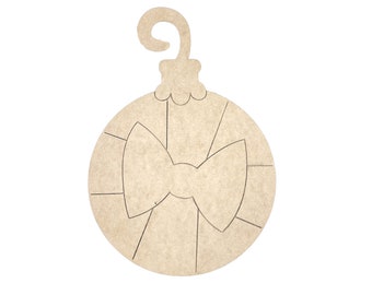 SMALL Bow Ornament | Wood Craft Shapes | Christmas Wood Cutouts | Holiday Decor | Christmas Wall Art