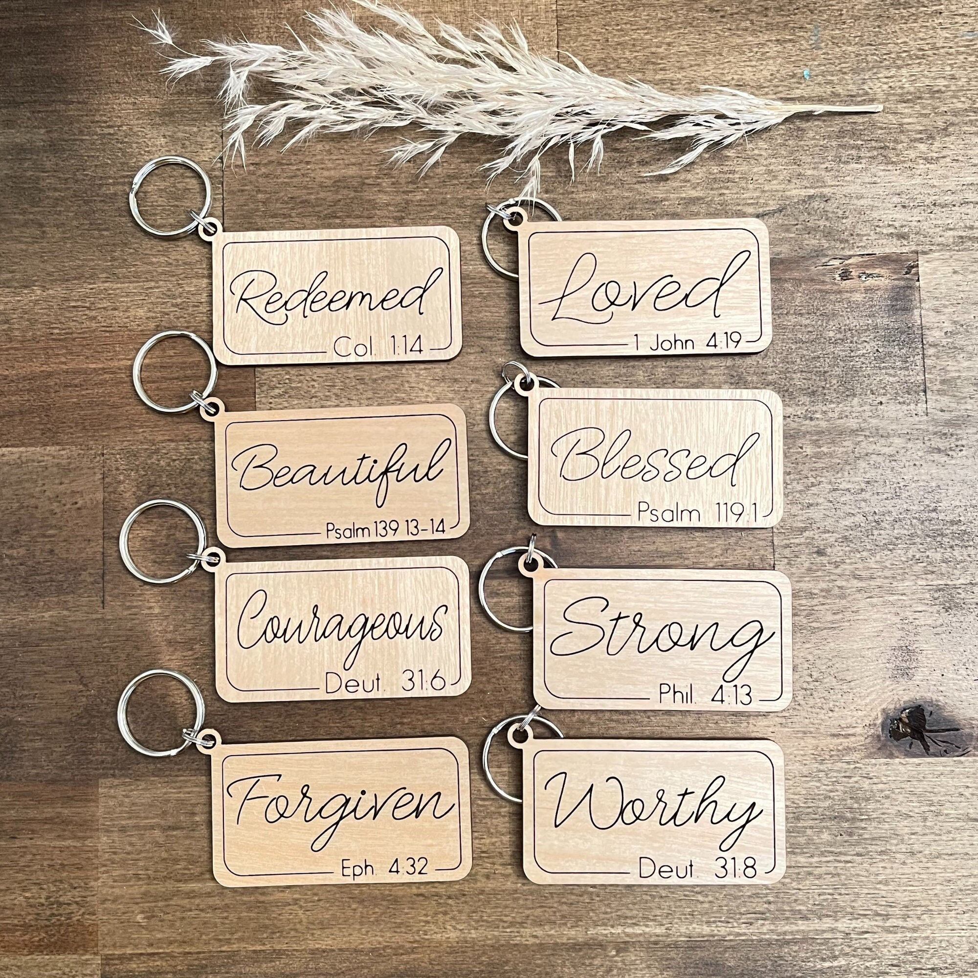 Fumete 36 Pcs Christian Keychain Bulk Bible Verse Religious Keychain Scripture Quote Keychain Inspirational Faith Hope Belief Gifts Party Favors