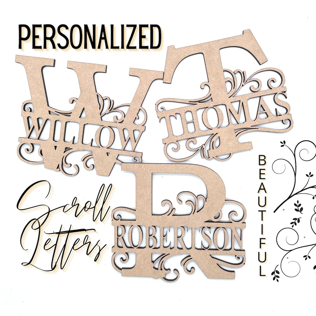 Personalized Name Letters | Scroll Monogram Letters | Car Ornaments ...