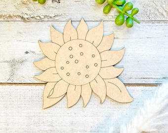 Large 12"-22"| Wood Sunflower | Wood Flower Decor | Flower Shape | Craft Wood Shapes | Spring Decor | DIY Crafts  Paint by Lines