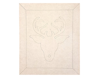 SMALL Reindeer Frame | Wood Craft Shapes | Christmas Wood Cutouts | Holiday Decor | Christmas Wall Art