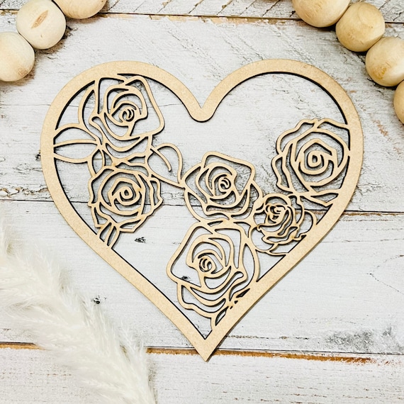 Large Floral Heart Valentine Heart Heart With Roses Valentine