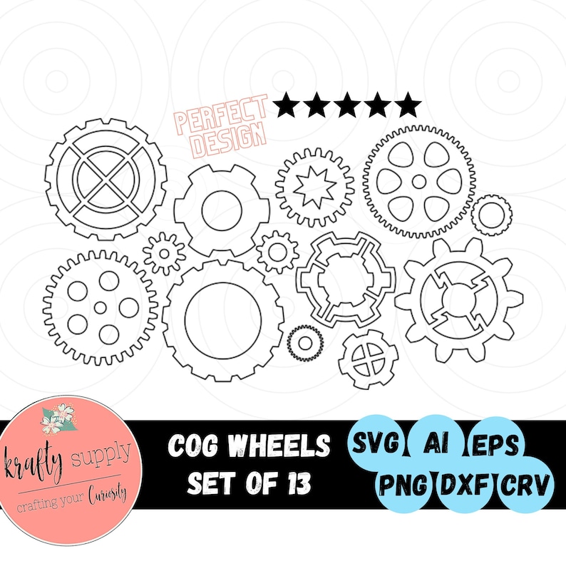Cog Wheels Cog Gears SVG Gear Sprockets SVG Machine Etsy
