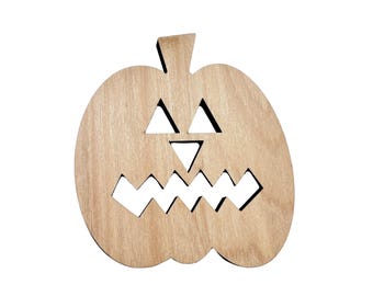 Small Wooden Jack-O-Lantern Paint by Line Fa| Halloween Wood Pumpkin | Wooden Pumpkin Craft