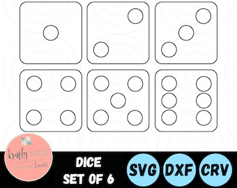 Dice SVG | Set of 6 | Roll The Dice AI | Dice Roller Cut File | Games SVG | Board Games Cut Files | Laser Cut Dice | Digital Download