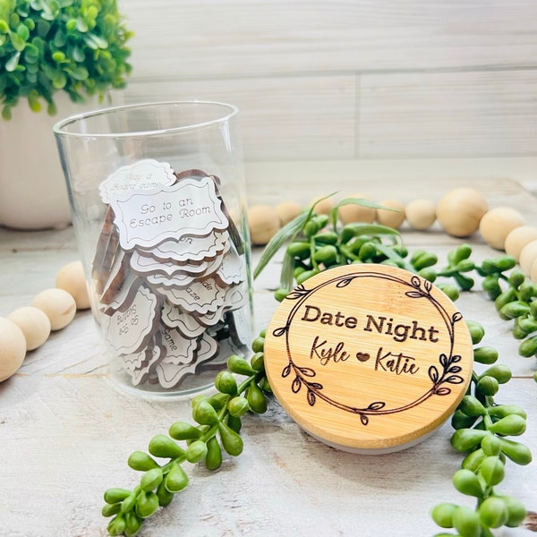 Personalized Date Night Jar | Date Night Ideas | Gifts for Her | Gifts for Him | Couple Gifts | Personalized Wedding Gifts