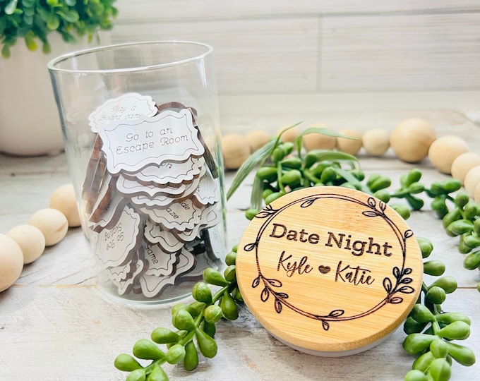 Personalized Date Night Jar | Date Night Ideas | Gifts for Her | Gifts for Him | Couple Gifts | Personalized Wedding Gifts