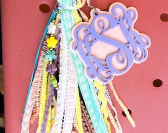 Bag Tassel with Glass Flower Beads