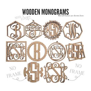 Small 3 Letter Vine Monograms | Framed Monograms | Block Initial Letters | Scroll Monogram | Car Charms | Bogg Bag Charms | Gifts for Her