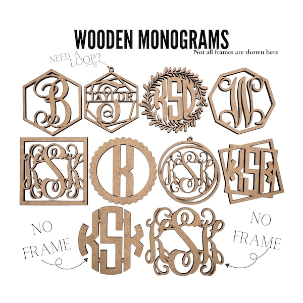 Small 3 Letter Vine Monograms | Framed Monograms | Block Initial Letters | Scroll Monogram | Car Charms | Bogg Bag Charms | Gifts for Her
